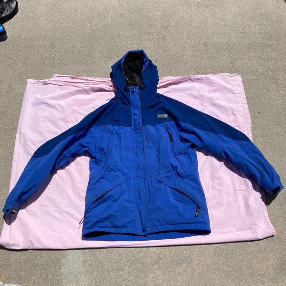 REI Winter Jacket Gore-Tex Womens Blue Black Rain Jacket Ventilation M - Picture 2 of 14